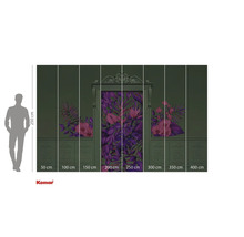 Komar fotobehang met bloemmotief en maataanduidingen