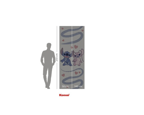 Komar fotobehang met Stitch en Engel, 250 x 100 cm