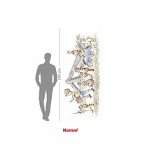 Komar Winnie de Poeh muurschildering met figuren en hoogtemeter, 250 cm hoog