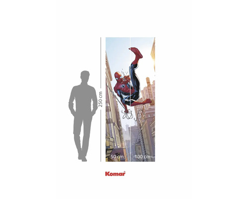 Fotobehang met Spider-Man motief en maatdetails