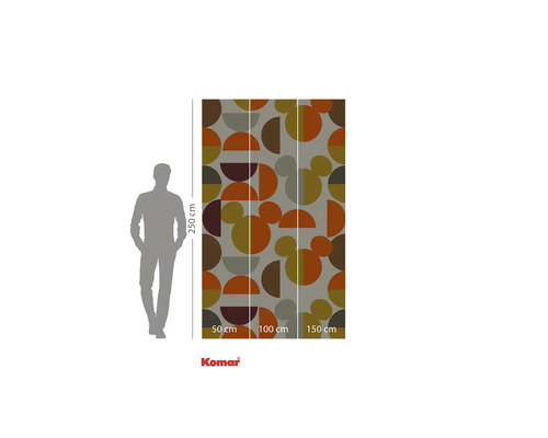 Komar Logo. Fotobehang met geometrische vormen en maatvoering.