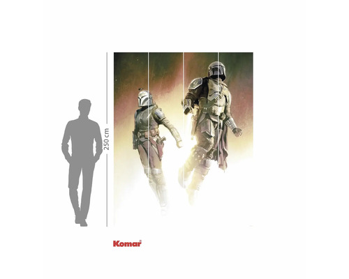 Komar muurschildering Star Wars The Mandalorian met twee figuren in harnassen en helmen, hoogte circa 250 cm