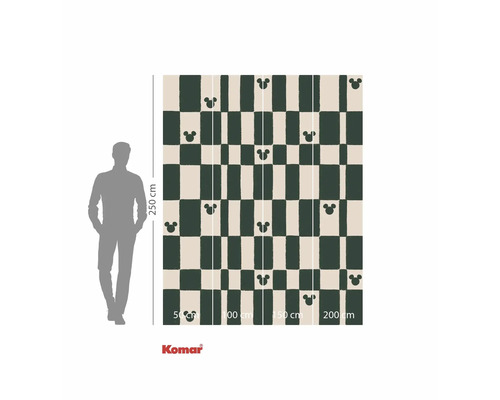 Behang met schaakbordpatroon en Mickey Mouse motieven