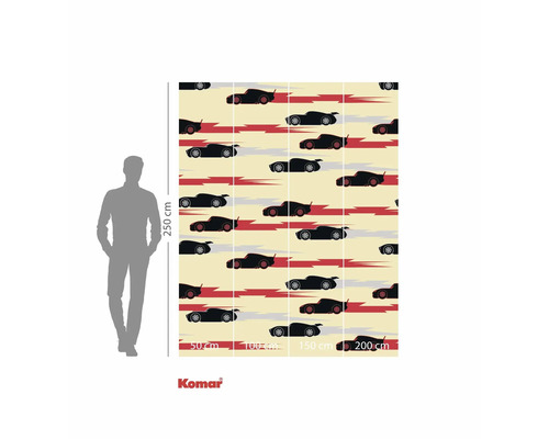 Komar fotobehang met raceauto motief en maatvoering