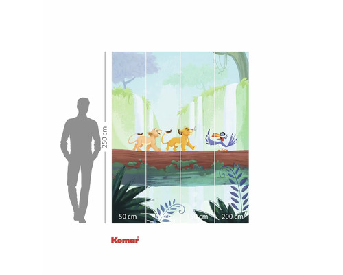 Wandafbeelding met jungle thema en de karakters van de Leeuwenkoning