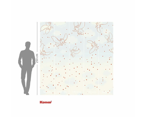 Behang met Dumbo motief en stippenpatroon, 250 cm hoog