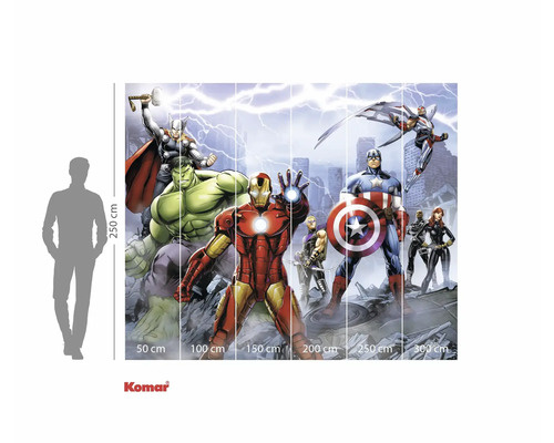Fotobehang met Marvel Avengers strip motief en maatvoering