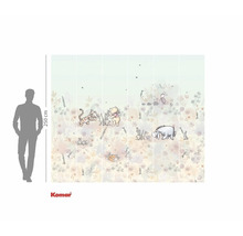 Wandafbeelding met Winnie de Poeh-motieven en een hoogte van 250 cm