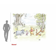Winnie de Poeh muurschildering met Iejoor, Knorretje, Winnie de Poeh en Teigetje in het bos, 250 cm hoog
