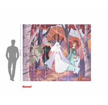 Komar fotobehang met Frozen-motief en figuren in een bos, afmetingen 250 cm hoog bij 300 cm breed