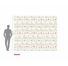 Fotobehang met Winnie de Poeh-motief en bloemen, ongeveer 250 cm hoog