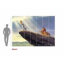 Fotobehang met motief uit De Leeuwenkoning met hoogteaanduiding.