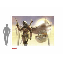 Star Wars muurschildering met de Mandalorian en Grogu