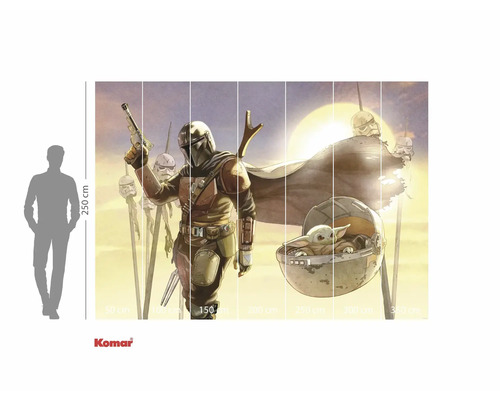 Star Wars muurschildering met de Mandalorian en Grogu