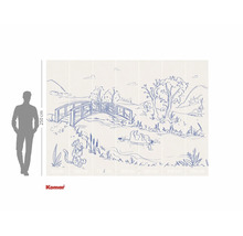 Fotobehang met Winnie de Poeh en zijn vrienden als schets van een rivierlandschap