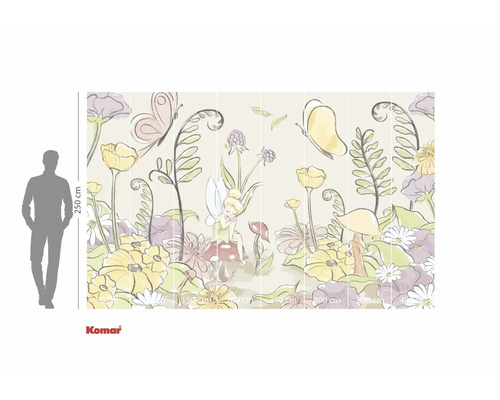 Komar fotobehang met sprookjesmotief, inclusief bloemen en vlinders