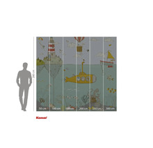 Komar fotobehang met onderwaterwereld, vuurtoren, onderzeeër, heteluchtballon en zeilboot
