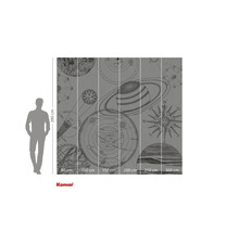 Behang met afbeelding van het zonnestelsel en nautische elementen