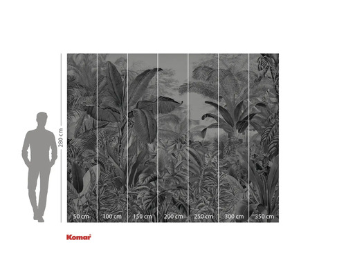 Fotobehang met jungle motief en maatindicaties