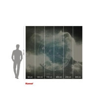 Fotobehang met maanmotief en maatvoering.