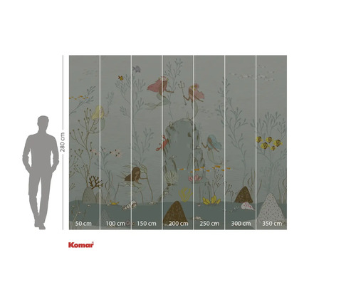 Fotobehang met zeemeerminnen en onderwatermotieven, inclusief maatvoering