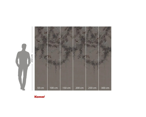 Fotobehang met bloemmotief en maatindicaties