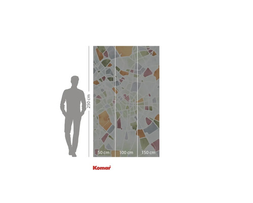 Komar fotobehang met abstract patroon en maataanduidingen