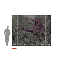 Fotobehang met dinosaurus- en plantenmotief