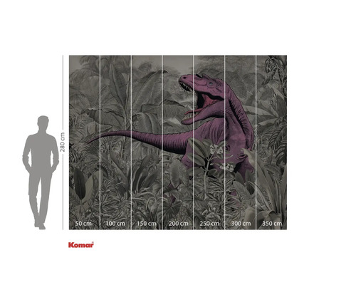 Fotobehang met dinosaurus- en plantenmotief