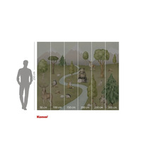 Fotobehang met bosdieren, bomen en bergen