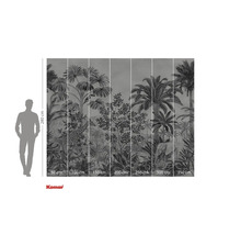 Fotobehang met jungle motieven, inclusief giraffe, zebra en olifant