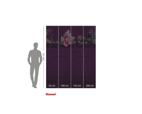 Fotobehang met bloemmotief en hoogte-aanduiding