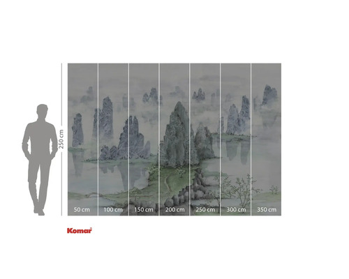 Fotobehang met landschapmotief en rotsen