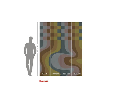 Komar fotobehang met retro motief en maataanduidingen