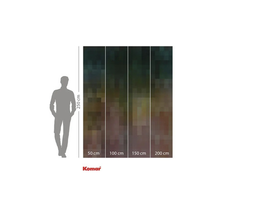 Behang met pixelpatroon en maatdetails