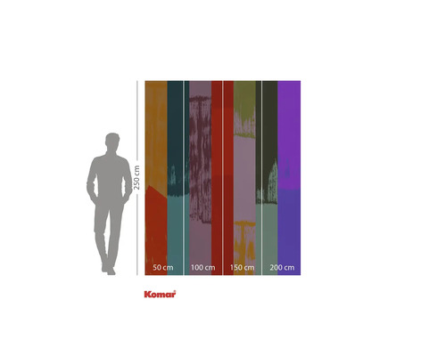 Komar fotobehang met kleurpatronen en maataanduidingen