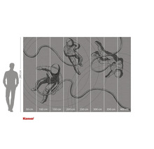 Illustratie van een fotobehang met astronauten in de ruimte