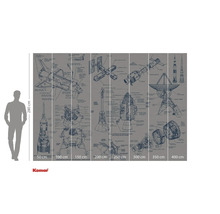 Komar fotobehang met illustraties van ruimtevaartuigen en uitleg