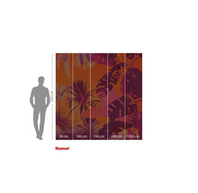 Fotobehang met bladeren en maataanduidingen