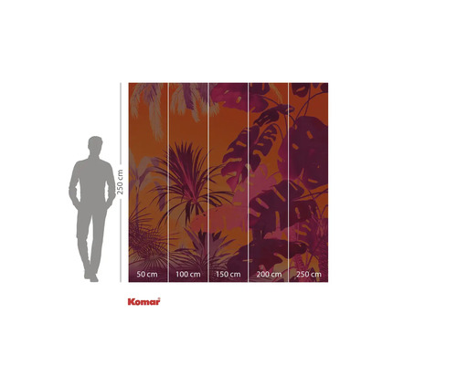 Fotobehang met bladeren en maataanduidingen