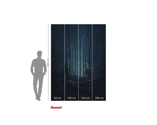 Fotobehang met Star Wars motief, scène in het bos, 280 cm hoog
