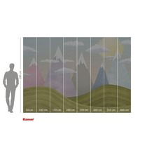 Fotobehang met bergmotief, 280 cm hoog en 400 cm breed