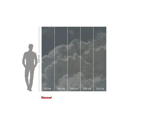 Komar fotobehang met wolkenmotief en maatdetails