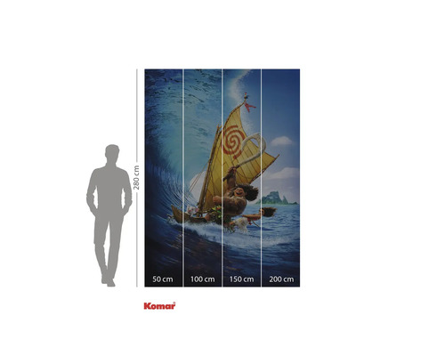 Fotobehang met het motief uit de film Vaiana, bestaande uit vier delen