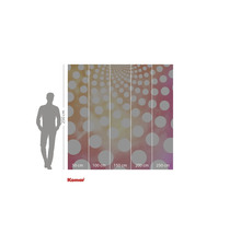 Fotobehang met stippenpatroon en maataanduidingen