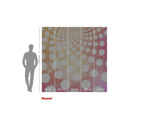 Fotobehang met stippenpatroon en maataanduidingen