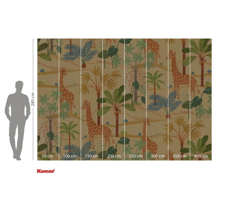 Behang met giraffen en plantenmotief voor wanddecoratie