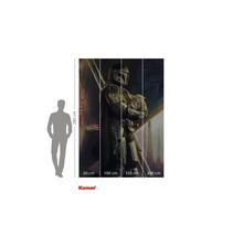 Komar fotobehang Star Wars The Mandalorian en Baby Yoda, 280 cm hoog, toont een scène uit de serie.