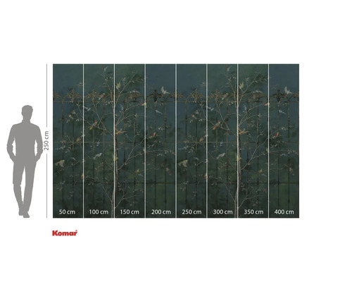 Fotobehang met vogel- en plantmotief en maatvoering