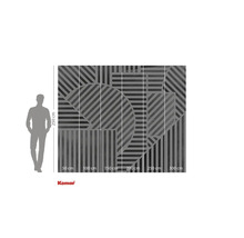 Komar fotobehang met geometrisch streepjespatroon en maataanduidingen